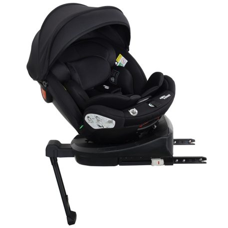 ISOFIX-ová autosedačka Mama Kiddies Turbo Wings otočná o 360° (40 – 150 cm) v čiernej farbe s opornou nohou + darček – opierka chrbtice, slnečná clona