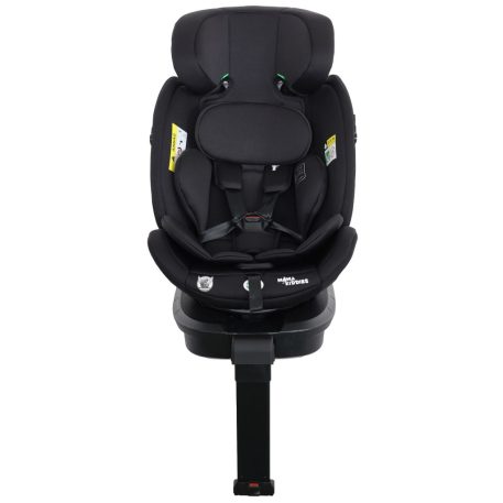 ISOFIX-ová autosedačka Mama Kiddies Turbo Wings otočná o 360° (40 – 150 cm) v čiernej farbe s opornou nohou + darček – opierka chrbtice, slnečná clona
