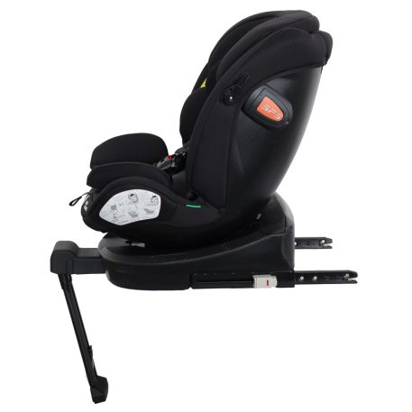 ISOFIX-ová autosedačka Mama Kiddies Turbo Wings otočná o 360° (40 – 150 cm) v čiernej farbe s opornou nohou + darček – opierka chrbtice, slnečná clona