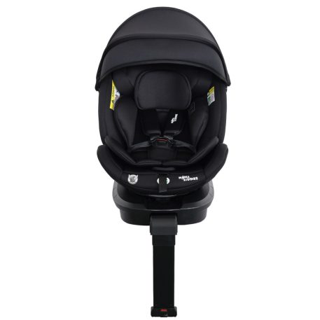 ISOFIX-ová autosedačka Mama Kiddies Turbo Wings otočná o 360° (40 – 150 cm) v čiernej farbe s opornou nohou + darček – opierka chrbtice, slnečná clona