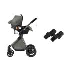 Mama Kiddies 4v1 Charlie PRO kočík s príslušenstvom v šedej farbe s ISOFIX základňou + darček