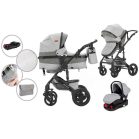 Mama Kiddies 4v1 Evening Star Black Edition multifunkčný kočík s príslušenstvom v sivej farbe s ISOFIX základňou + darček